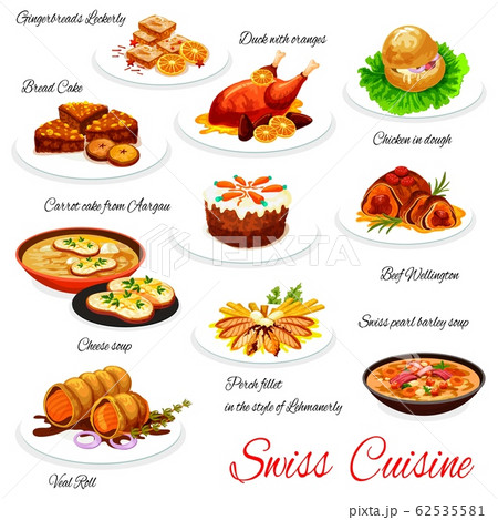 Swiss cuisine Christmas dishes with gingerbreads 62535581