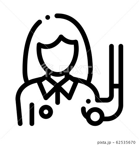 Woman Golf Player Icon Vector Outline Illustration 62535670