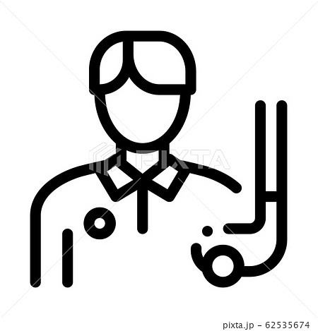 Man Golf Player Icon Vector Outline Illustration 62535674