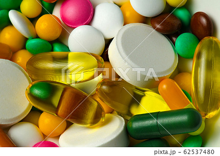 Group of pills, tablets, vitamins, drugs, omega 3 Group of pills, tablets, vitamins, drugs, omega 3 62537480