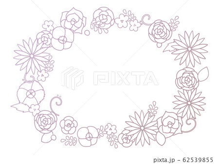 花のフレーム レース ピンクのイラスト素材