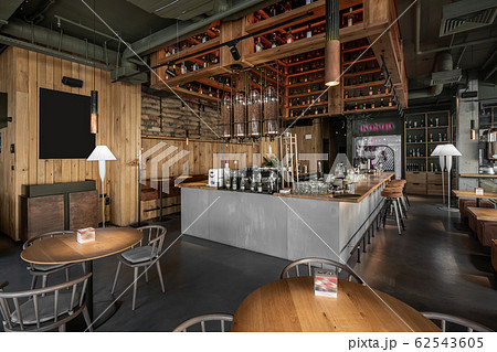 Interior of modern cafe in loft style Interior of modern cafe in loft style 62543605