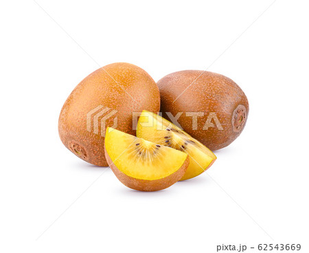 yellow kiwi fruit on white background 62543669