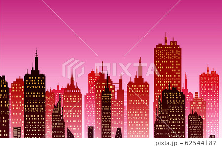 Downtown City Wallpaper In The Morning And のイラスト素材 62544187 Pixta