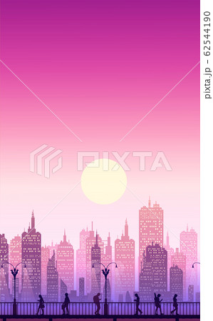 Downtown City Wallpaper In The Morning And のイラスト素材