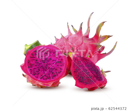 Red dragon fruit on white background 62544372
