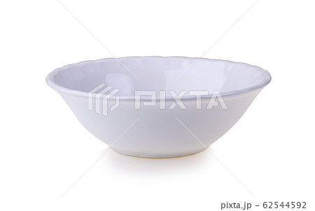 Empty white bowl on white background 62544592