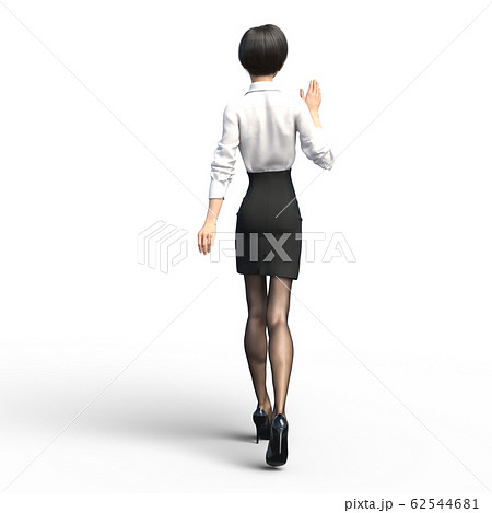ポーズするビジネススーツの女性　perming3DCGイラスト素材 62544681
