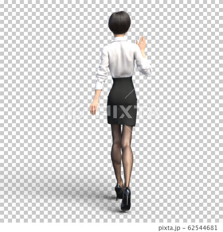 ポーズするビジネススーツの女性　perming3DCGイラスト素材 62544681