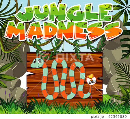 Game template with snake in the jungle background Game template with snake in the jungle background 62545089