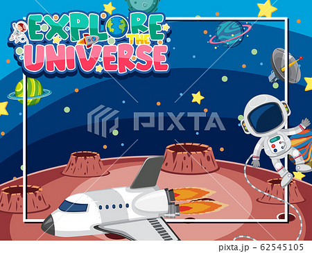 Background template design with astronaut and 62545105