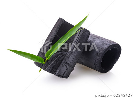 Natural charcoal from bamboo wood on white Natural charcoal from bamboo wood on white 62545427