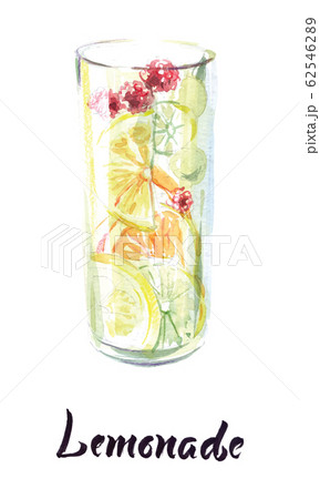 Illustration of glass of lemonade 62546289