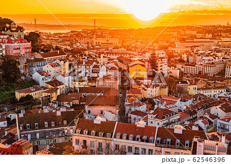 Colorful top view on Lisbon, Portugal Colorful top view on Lisbon, Portugal 62546396