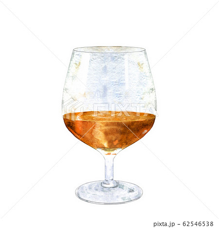 Watercolor illustration of cognac drink. 62546538