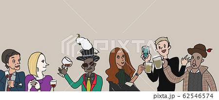 アルコールで乾杯　コピースペース有り 62546574