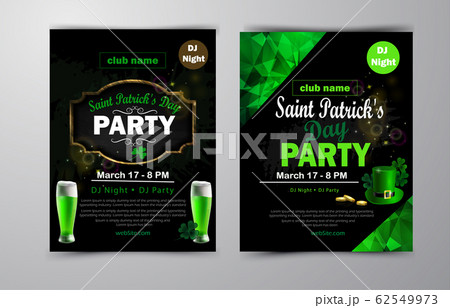 St. Patrick's Day poster set Vector illustration 62549973