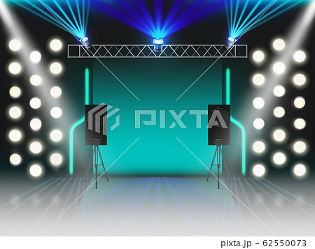 Empty stage with illumination and dynamics, scene 62550073