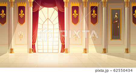 Medieval Castle Ballroom Cartoon Background Stock Illustration