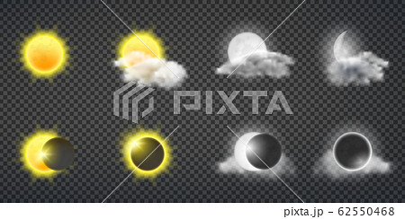 Sun and moon calendar icons collection 62550468