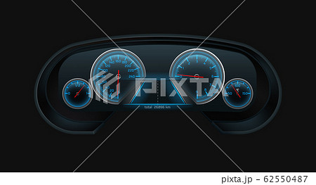 Modern car digital dashboard realistic 62550487