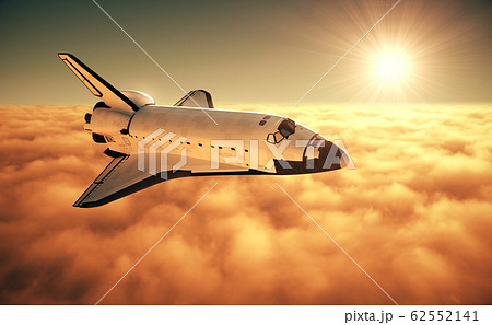 Space Shuttle Above The Clouds During Sunrise 62552141