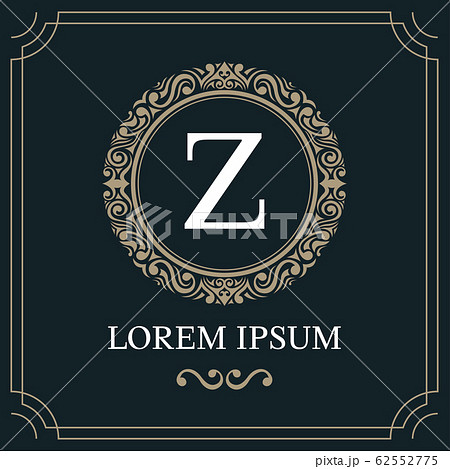 Luxury logo template, Initial letter type Z on blue background, vector illustration 62552775