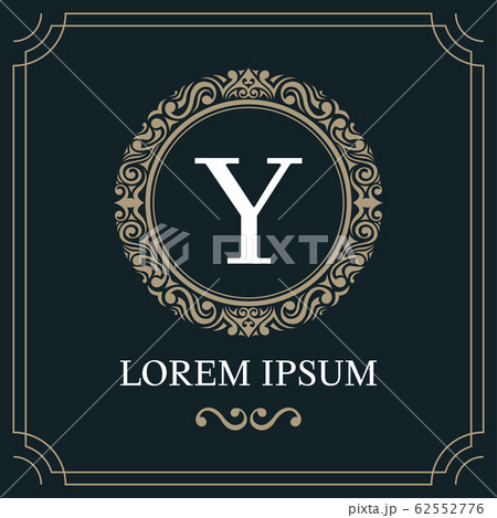 Luxury logo template, Initial letter type Y on blue background, vector illustration 62552776