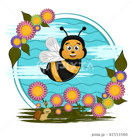Cartoon of a cute happy bee 62553560