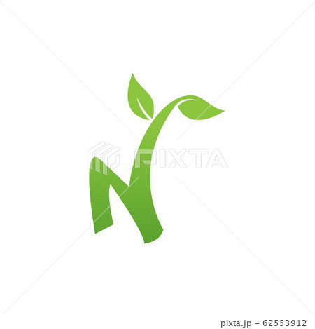 Letter n leaf nature logo vector imageのイラスト素材 [62553912] - PIXTA