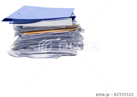 file folder and Stack of business report paper file with white background. file folder and Stack of business report paper file with white background. 62555522