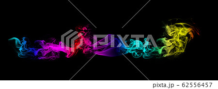 Abstract image of Colorful smoke or fog in black background. 62556457