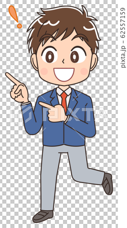 高校生のイラスト 男子 男 中学生 ブレザー マンガ アニメのイラスト素材