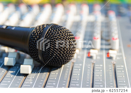 Microphone on Mixing Console of a big HiFi system 62557254