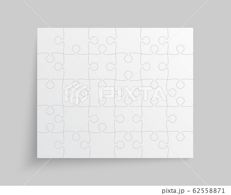 Vector background white piece puzzle frame jigsaw 62558871