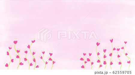 Theme Valentine falling in love, cute plant heart flower is grow up with soft pink water color background. Space for letter wording in greeting card. 62559705