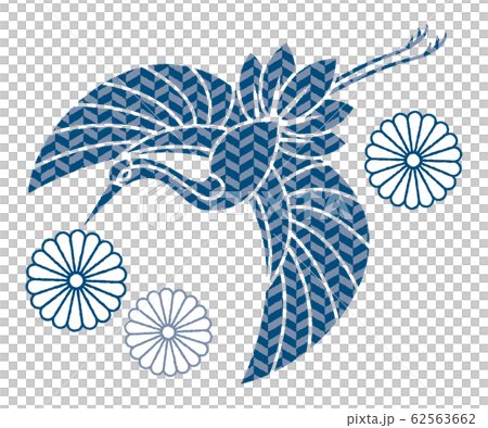 飛鶴剪紙風格背景素材矢量圖 62563662