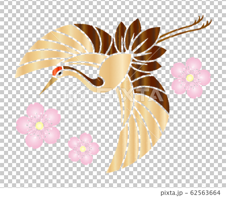 飛鶴剪紙風格背景素材矢量圖 62563664