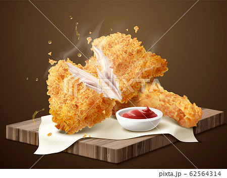 crispy fired chicken and dip 62564314