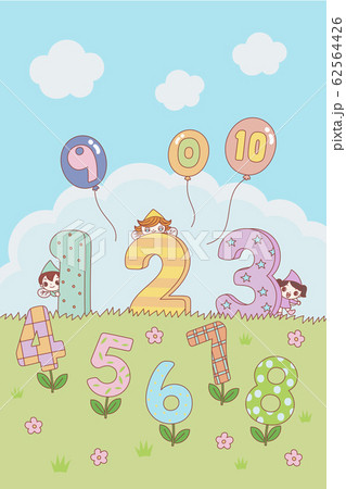 Cartoon numbers for kidsのイラスト素材 [62564426] - PIXTA