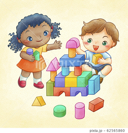 children building blocks