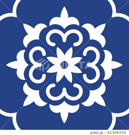 Mexican talavera tile pattern. Ornament in traditional style from Puebla in classic blue and white. Geometric ceramic tile. Folk art design from Mexico. Mexican talavera tile pattern. Ornament in traditional style from Puebla in classic blue and white. Geometric ceramic tile. Folk art design from Mexico. 62566459