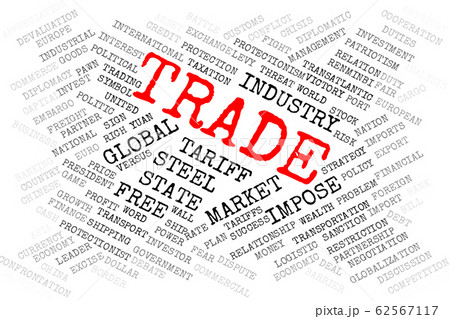 Concept in the form of a cloud of words associated with the Trade Concept in the form of a cloud of words associated with the Trade 62567117