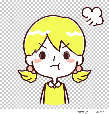 女の子 表情 怒るのイラスト素材