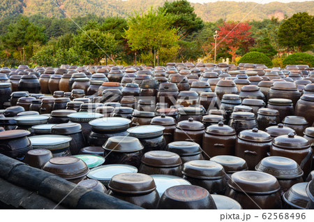 Arrangement of Traditional pottery earthern jar of 62568496