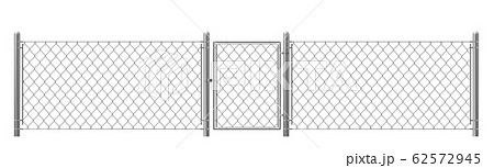 Chain-link fencing with wicket realistic Chain-link fencing with wicket realistic 62572945