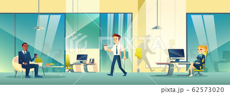 Modern reception area interior in business office. Modern reception area interior in business office. 62573020