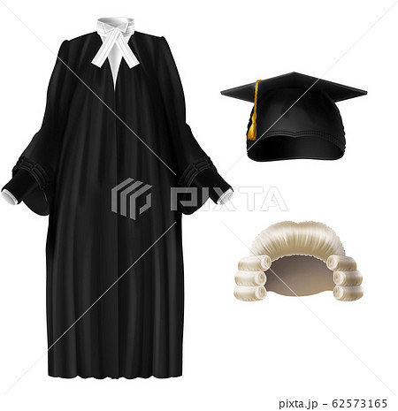 Judge and academic dressing realistic set Judge and academic dressing realistic set 62573165