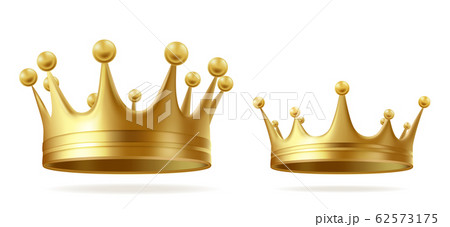 Golden royal crowns 3d realistic set Golden royal crowns 3d realistic set 62573175