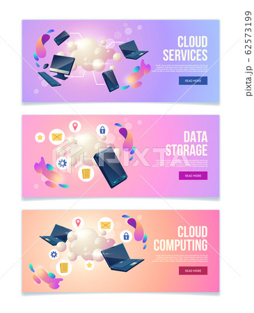 Business hosting service web banners set 62573199